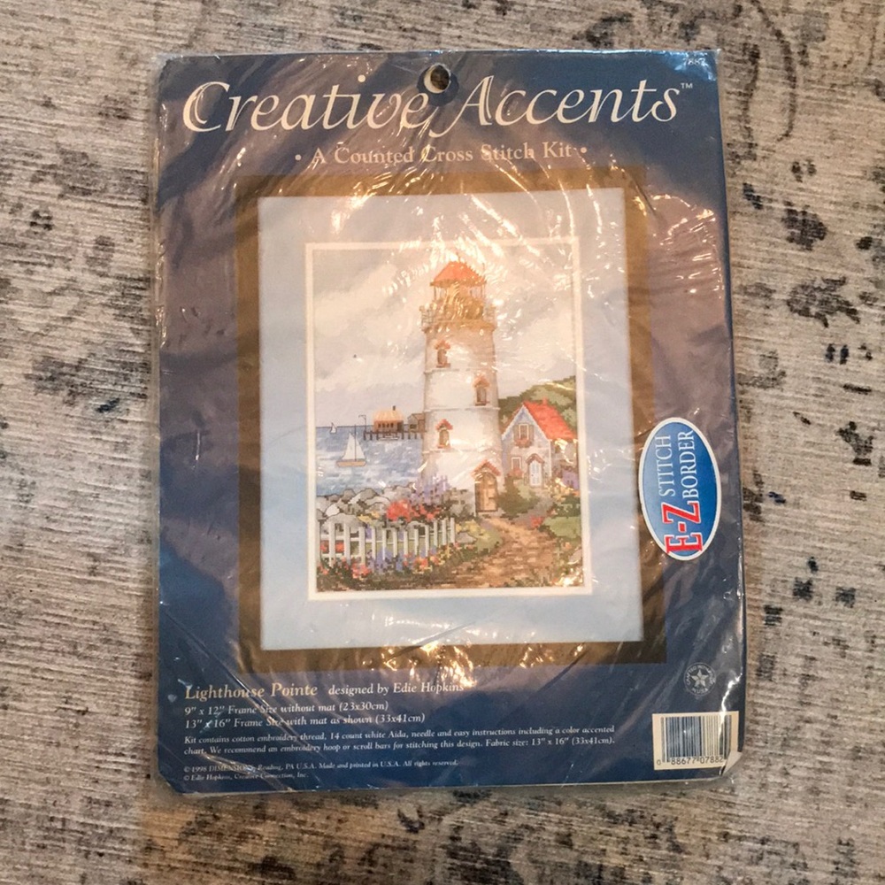 NEW Creative Accents Lighthouse Pointe Cross Stitch Kit